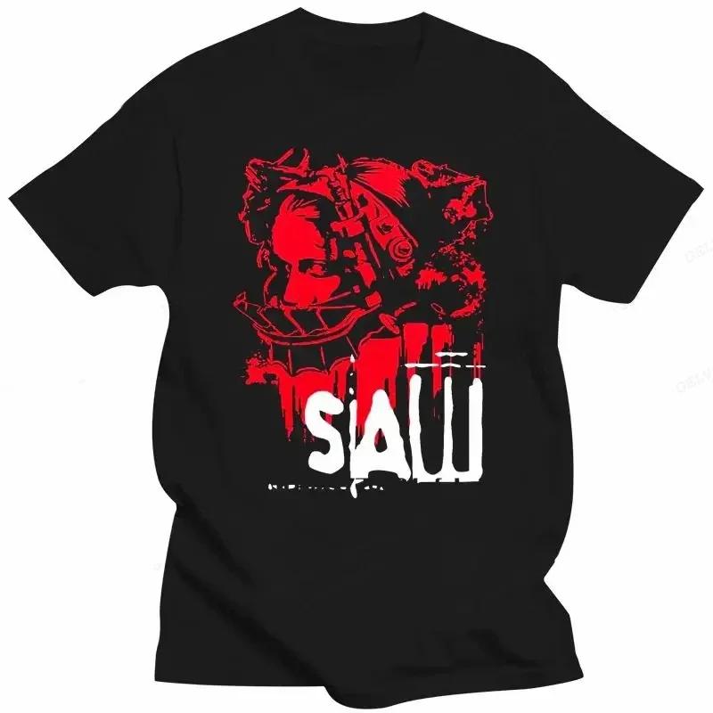 Movie SAW Horror Head Torture T-shirt Women's Fashion T-shirt Retro Clothing Round Neck T-shirt Horror Harajuku Top 70286