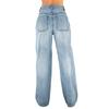 Women's Fashionable Color Pocket Casual Versatile Straight Leg Jeans