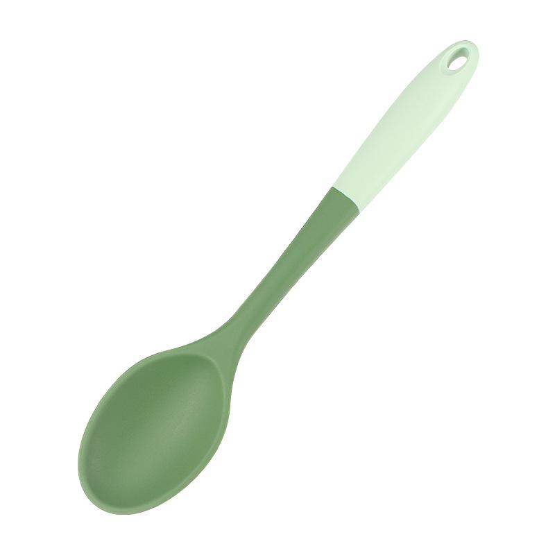 6Piece Silicone Kitchen Utensil Set Chinese Spatula Soup Ladle Slotted Turner Pasta Spoon Salad Honey Scrapers for Non
