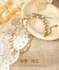 Monet cat's eye flower colored natural stone necklace female, summer travel niche design beaded white collarbone chain