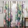 2pcs Beautiful Flower Butterfly Printed Curtains Grommet Top Hook Curtain For Restaurants  Living Room Bedroom Offices Room
