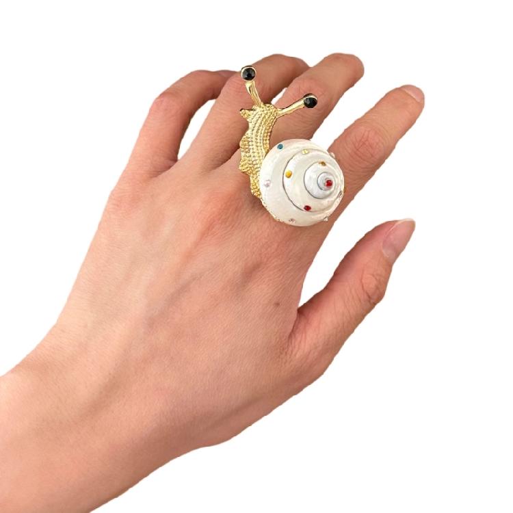 Bohemian Style Seashells Ring With Intricate Snail Detailing Finger Accessories Fashion Accessory Jewelry For Daily Wear