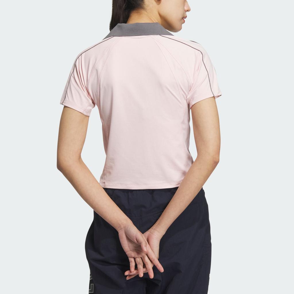 adidas Fashionable Simple Loose Short Sleeve Polo Shirt Women Tops Sand Pink JN3511