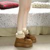 Winter Klobige Plateau Damen Pelz Schneestiefel Warm halten Dicke Sohle Warme Baumwolle Kurze Stiefeletten Schuhe Mujer