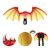 Dragon Wings Boy And Girl Kids Halloween Decoration Carnival Party Animal Costume Dragon Cosplay Masquerade Face Mask And Wings