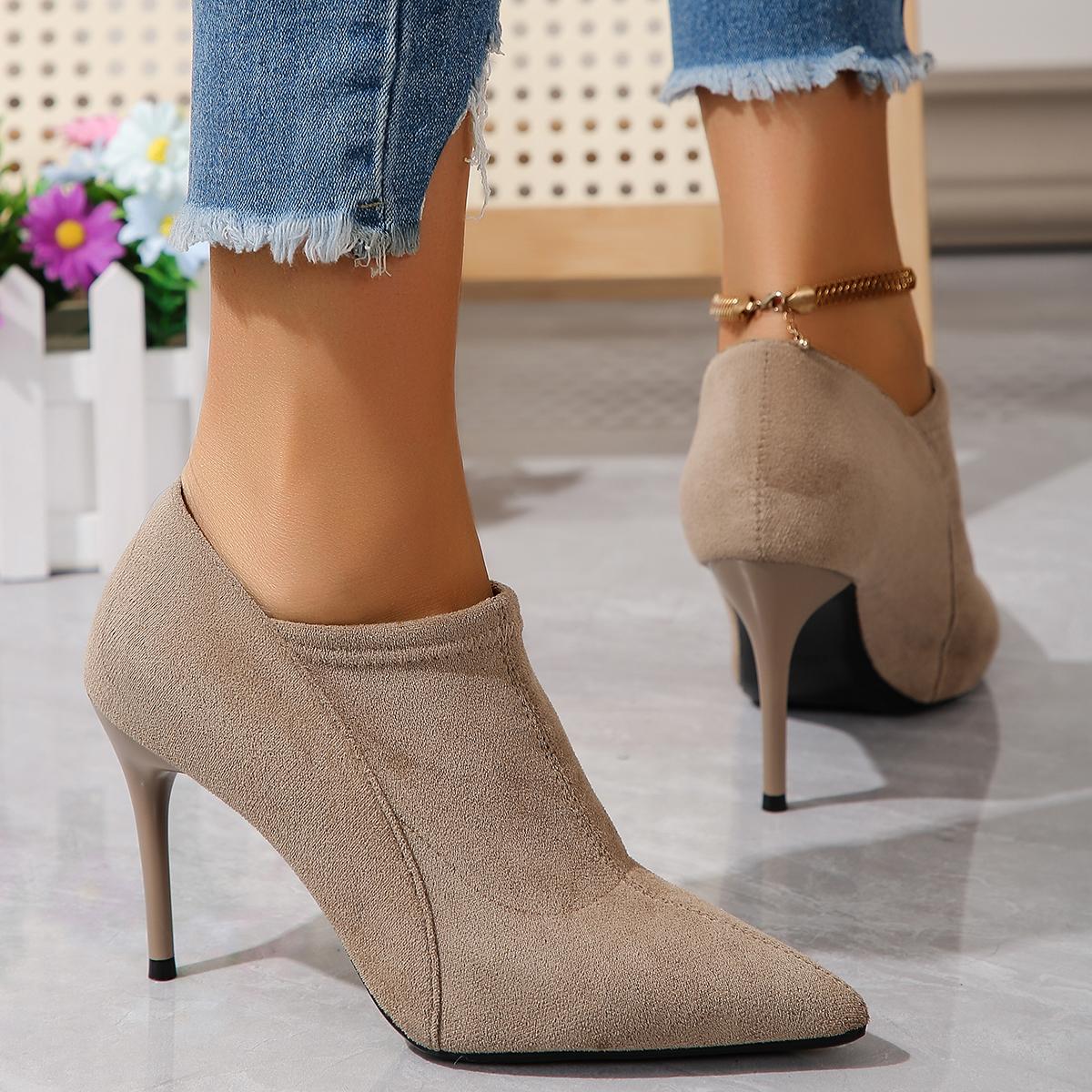 

Fashion Shoes Women Heels Heel with Pointed Head Stilito Heel Dress Elegant High Quality Fashion Sexy Offer Comfortable 38 бежевий