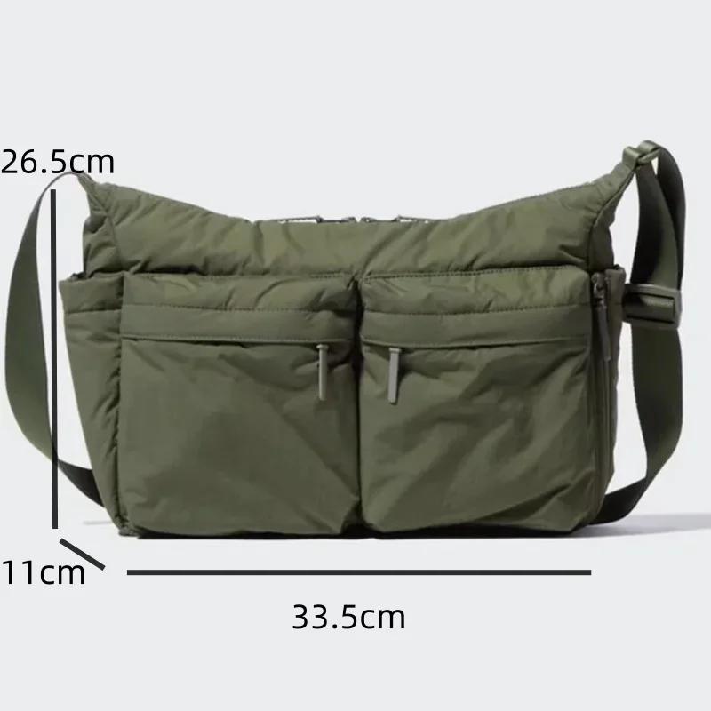 Nylon Zipper Casual Handbag Men Multi-pocket Streetwear Messenger Bag Waterproof Sport Shoulder Bag High Capacity Bags For Women