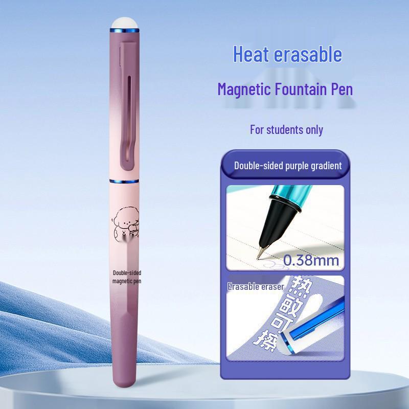 Refillable Ergonomic Fountain Pen for Students - Transparent Colored Plastic Design