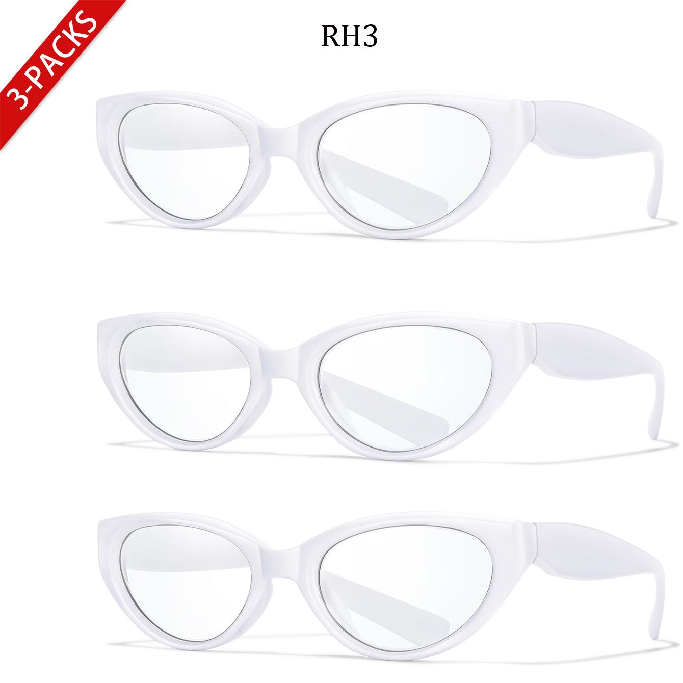 

3-Pairs Cateye Reading Glasses For Men Women Surf Internet Eyewear With Uv Protection Presbyopic Glasses For Grandparents +4.0