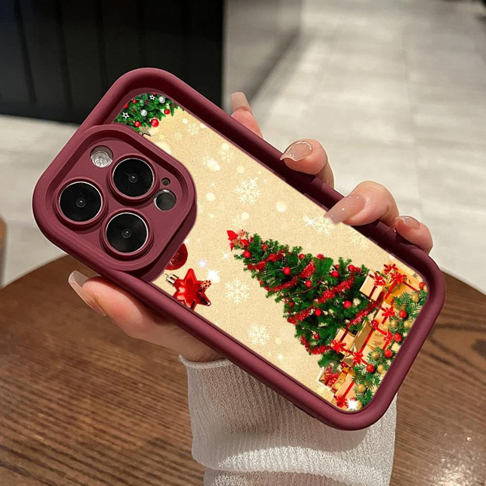 Ae113 Crăciun Fericit artă Moș Crăciun artă design Huse de telefon pentru iPhone 16 14 13 11 Pro Max 15 7 8 Plus 12 mini XR XS Max Husă de protecție pentru scară de înger