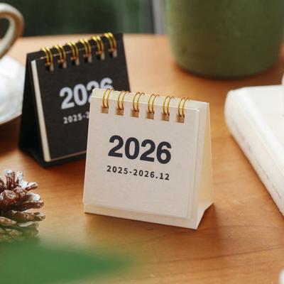 2 шт. Міні настільний календар Жовтень. 2025-грудень. 2026 14-місячний планер на місяць Настільний маленький стоячий перекидний календар зі зшиванням подвійним дротом для дому та офісу