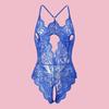 Hollow Crotchless Women's Bodysuit Slim Fit Erotic Mesh Lace Jumpsuit Bodysuit Summer Sexy Fashion Sleepwear Sex Dress
