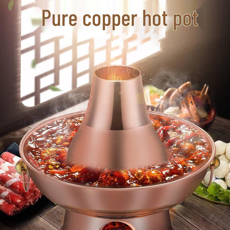 Tradycyjny Ręcznie Robiony Miedziany Kociołek Węglowy