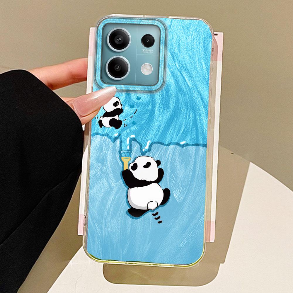 

Мультяшный Милый Девичий Панда Животные Чехол для Телефона для Xiaomi Mi 13T 14T Pro 11 Lite NE 5G Парный Чехол Силиконовая Задняя Крышка TPU Xiaomi 13T Pro белый