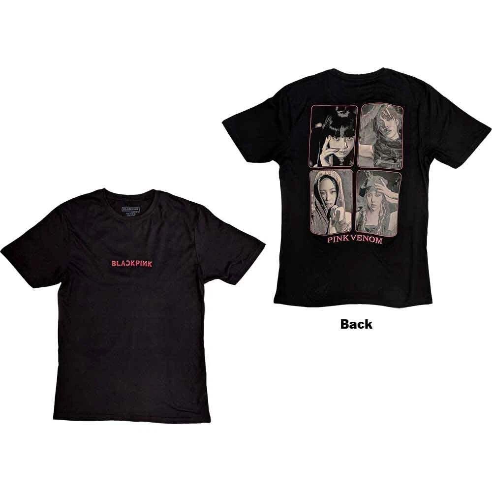 BlackPink Pink Venom Group Photo T-Shirt Black New S