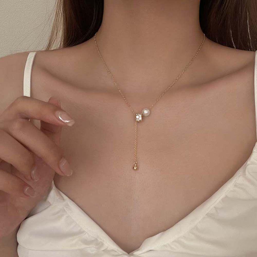 

Для девочек регулируемый кристалл жемчуга женщина ключицы колье ювелирные изделия шеи корейские цепочки ожерелья