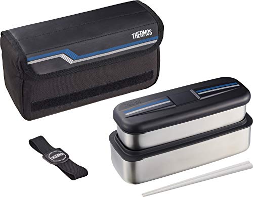 Thermos Edelstahl Frische Lunchbox 1100ml Linie Schwarz DSD-1104W L-BK