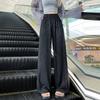 2026 Women's High-Waisted Ice Silk Wide-Leg Pants - Summer Casual Loose Straight Drape Trousers