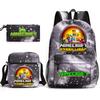Large Capacity Schoolbag with Shoulder Strap; Student Three-piece Pencil Case Set