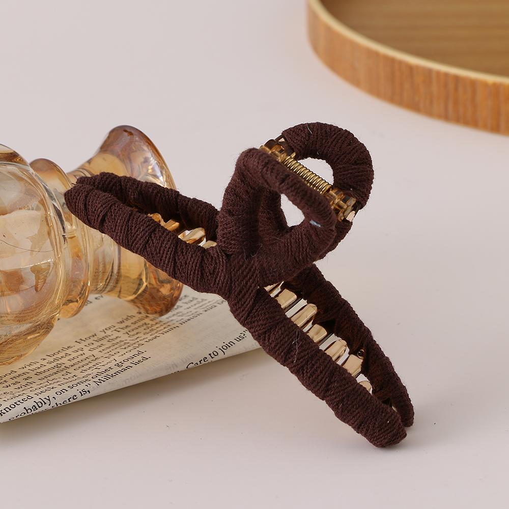 Moda Semplice Retro Lana Monocolore Forcina a Croce Geometrica Irregolare Clip a Squalo Femminile Elegante Forcina Francese Gioielli Tendenza Femminile