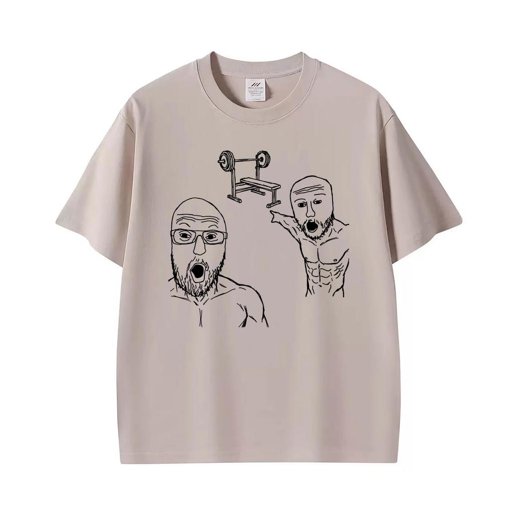 Funny Wojak Soyjak Gym Meme Gift T Shirts Unisex Unisex Fashion Humor Short Sleeve Tshirt Casual 100 Cotton Oversized T Shirt Tops