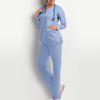 Unisex Hospital Workwear Long Sleeves Stretch Scrub Nurse Uniform V-neck With Pocket