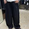Becabeau Women's Winter Korean-Style Loose Plus Size Fleece-Lined Wide-Leg Cargo Pants