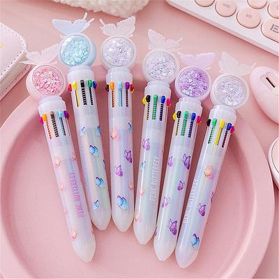 10 Colors Stationery Set Butterfly School Office Supply Animal Ballpoint Pen Mermaid Rollerball Pen