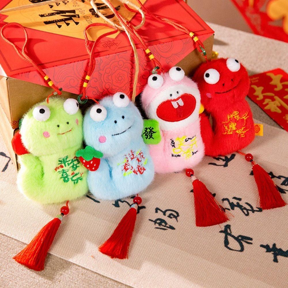 

Chinese Style Snake Year Plush Toy Big Eyes Snake Plush Small Pendant New Year Gifts Green 20cm