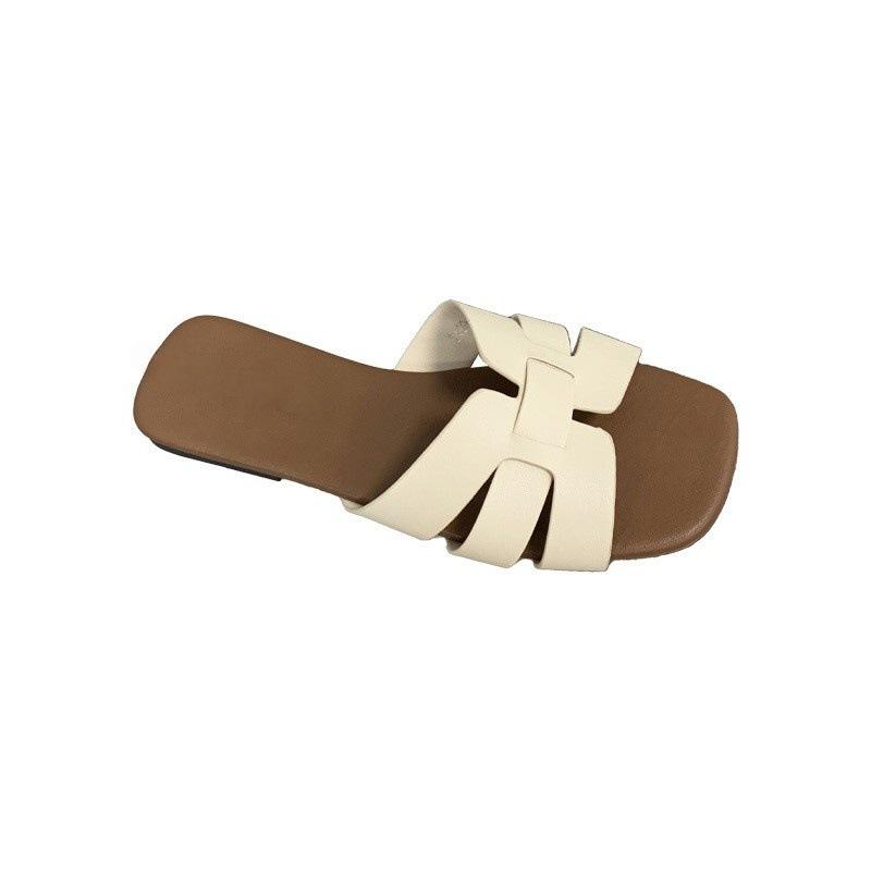 Beach slippers wear French sandals with skirts lazy summer flat women's shoes