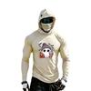 Men's Casual Long Sleeve Hooded Raglan Sun Top with Colorblock and Halloween Print