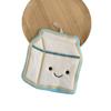 Cartoon Milk Biscuit Hand Towel - Thick, Absorbent, Coral Velvet Hanging Design