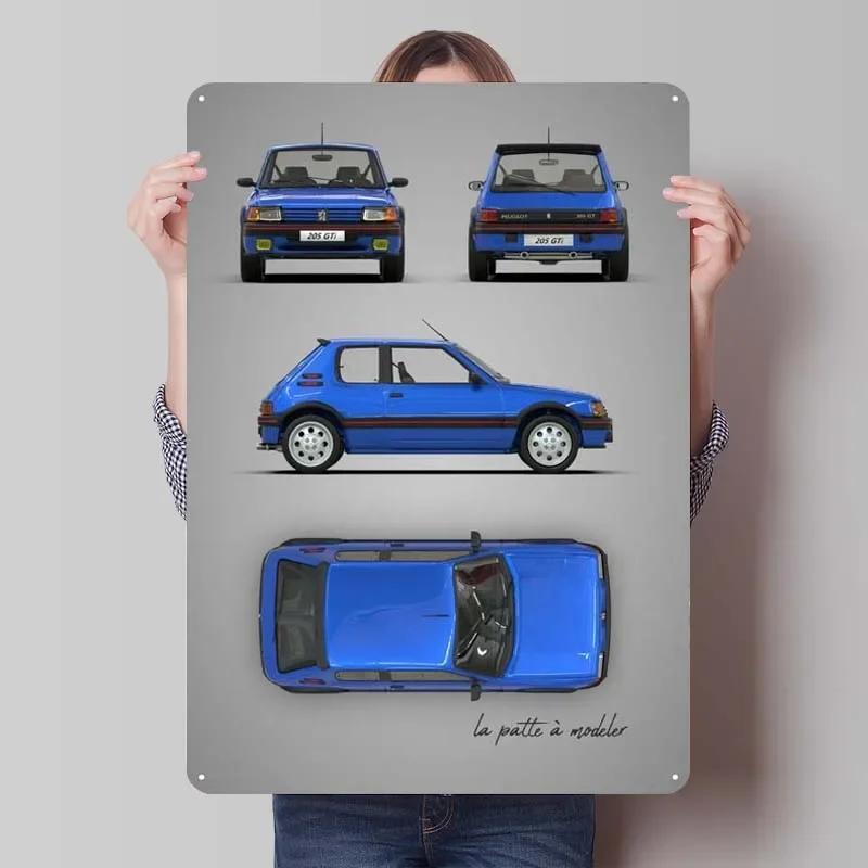 Peugeot Blechschild Autos Poster Retro Metallschild Plakette für Garagenwandkunst Dekoration Dekoration Wohnzimmer Heimdekorationen