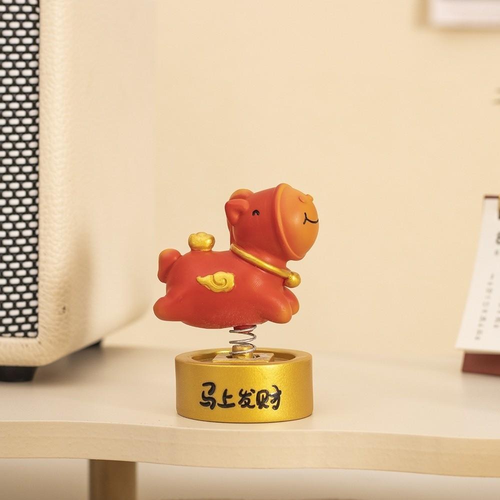Cartoon Horse Statue Resin Horse Mascot Exquisite New Year Desktop Ornament  Gift Giving