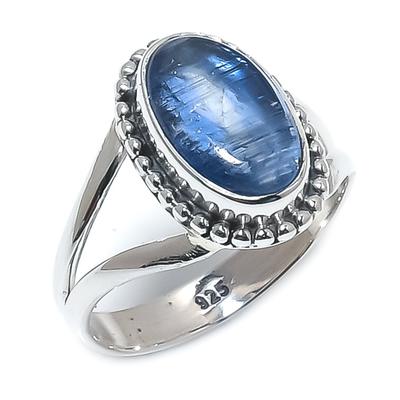 Natural Kyanite Gemstone Handmade 925 Solid Sterling Silver Gift Ring S.6 M4s60