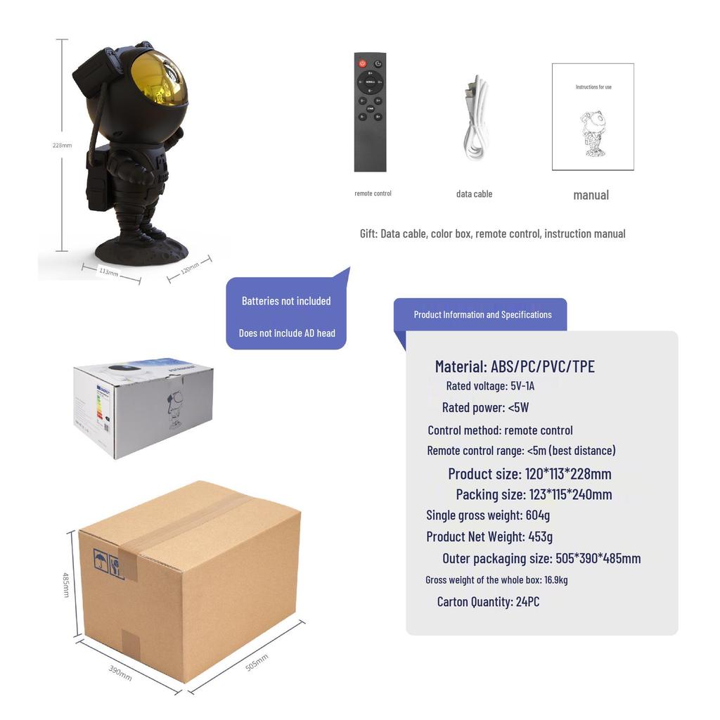 Astronaut Sternenhimmel Projektor Licht - Kreatives Weihnachtsgeschenk für Kinder