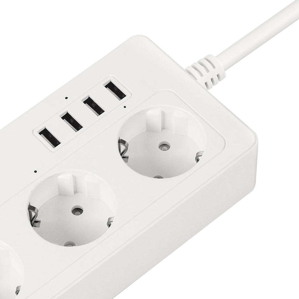 Listwa sieciowa przedłużacz 4 gniazda 4xUSB 2100 mA kabel 1.5 m Tuya