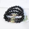 Tibetan Three-Eyed Dzi Agate & Coconut Shell Mantra Bracelet