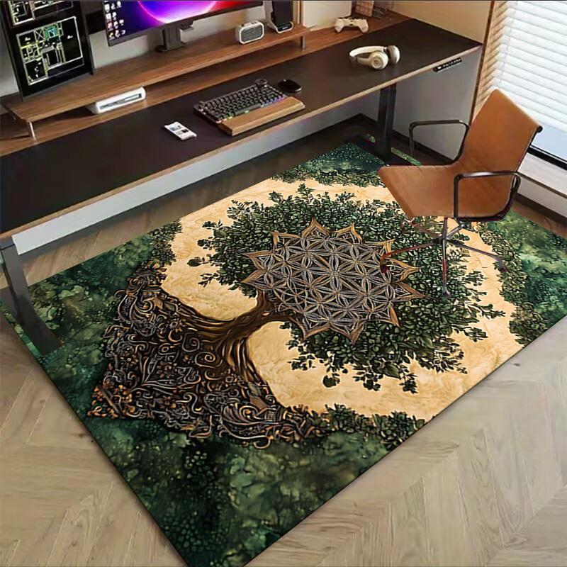 1PC Tree of Life Mandala Extra Large Non Slip Floor carpet, Office, family, Studio Large Area Rug Indoor Rugs, Bold Statement Piece