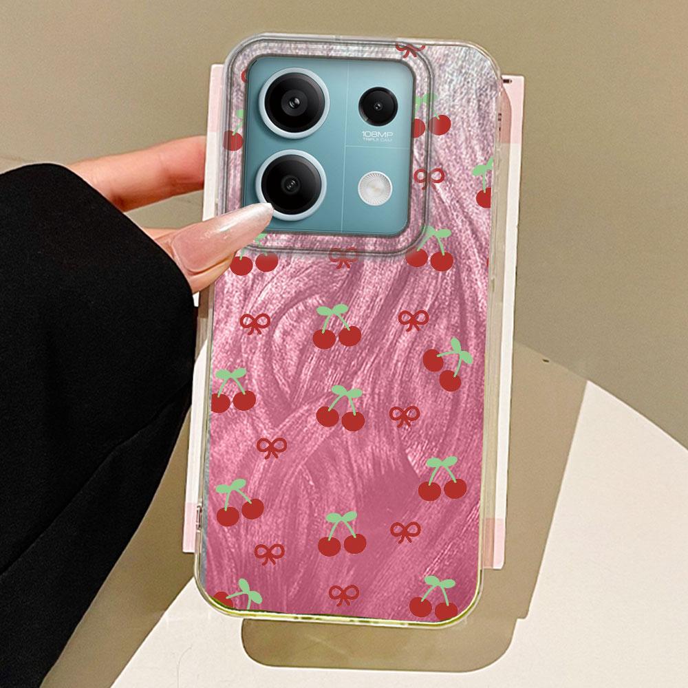 

Летний милый красный чехол для телефона с круглым горошком и вишней для Xiaomi Mi 13T 14T Pro 11 Lite NE 5G, парный, силиконовая задняя крышка-накладка Xiaomi 14T Pro белый