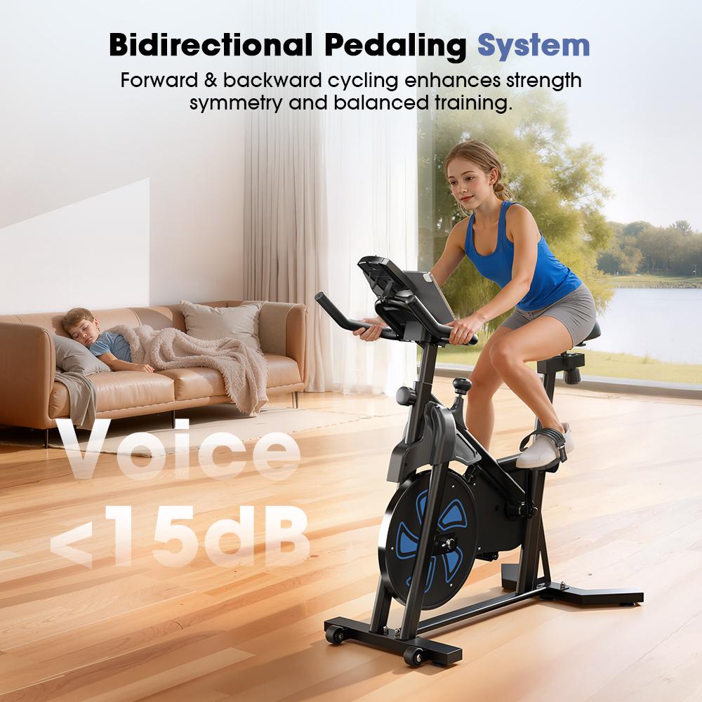 Formill QK116C Magnetic Exercise Bike 6KG Flywheel Adjustable Seat & Handlebar LCD Display Silent Indoor Cycling Bike for Home Fitness