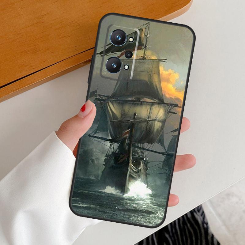 Sailing Pirate Ship Boat For Realme 15 10 11 12 13 14 Pro Plus GT6 GT7 Pro C67 C63 C61 C55 C51 C53 C35 C65 C75 Case