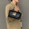 2025 New Korean Style Fashion Small Square Bag, Versatile and Unique Handbag with Textured Lock and Chain, Shoulder Bag and Crossbody Bag