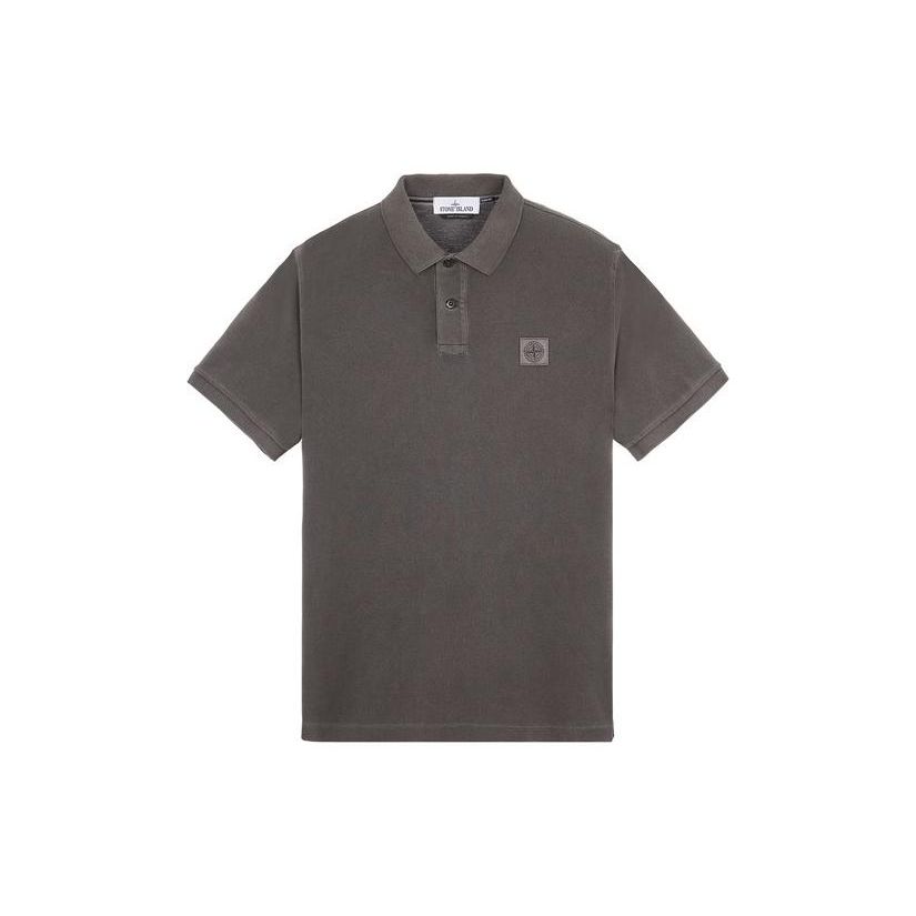 

Stone Island Plain Logo Short Sleeve Polo Shirt Men tops Steel-Gray 10152SC67-V0065 M