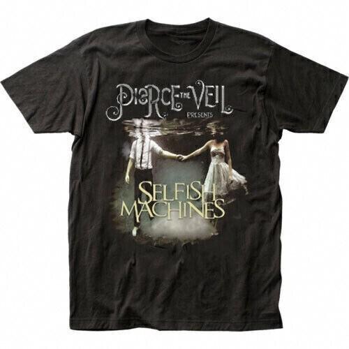 

Pierce The Veil Selfish Machines Black Short Sleeve Cotton Tshirt Unisex BLACK Unisex T-Shirt S
