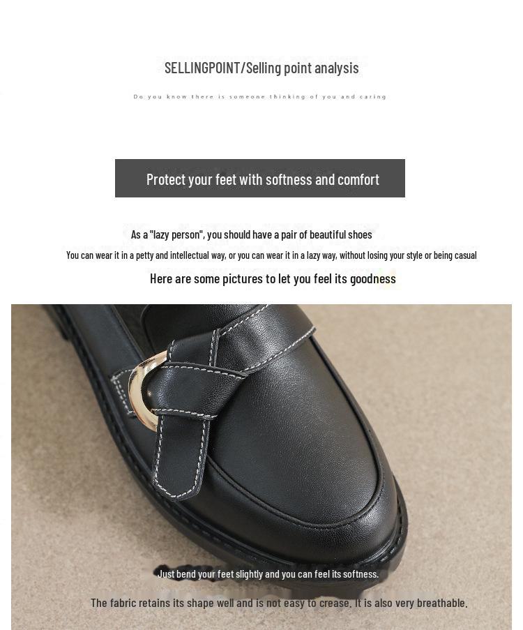 Dámské mokasíny z pravé kůže v britském stylu, černé - podzim 2025, měkká podrážka, pohodlný střední podpatek, plochá špička