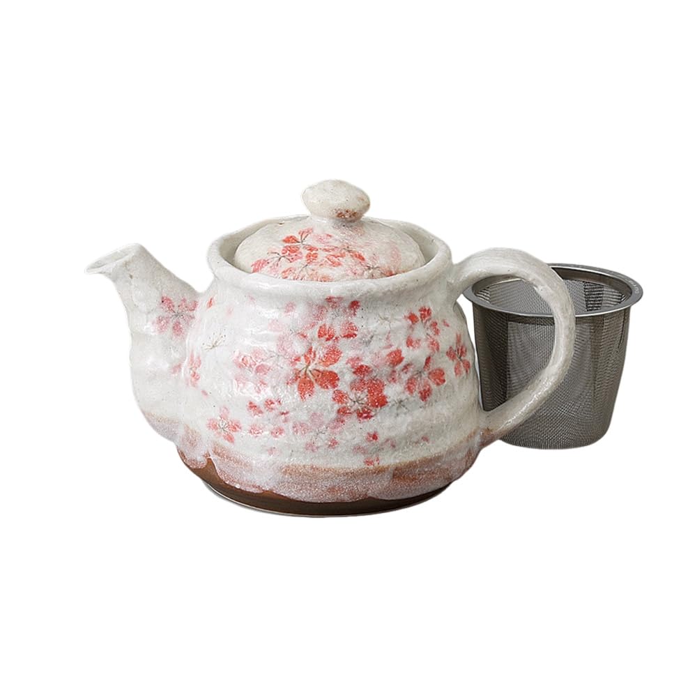 Ale-net 500cc Heian Sakura Teapot (with tea strainer) - Mino ware porcelain, Made in Japan, Stylish