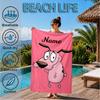 Custom Name Cowardly Dog Adventure Beach Towel Microfiber Beach Towel, Lightweight and Quick-Dry, for Summer Travel, Swimming Pool Gift