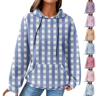 Damenmode Lässig Und Winter Warm Langarm Tasche Kordelzug Kapuzenpullover Top