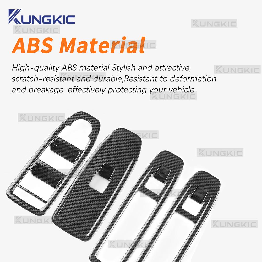Car Window Lifting Panel Carbon Fiber Style For 2024 2025 2026 Dacia Duster 3 Dacia Bigster 2025 2026 Interior Trim Sticker